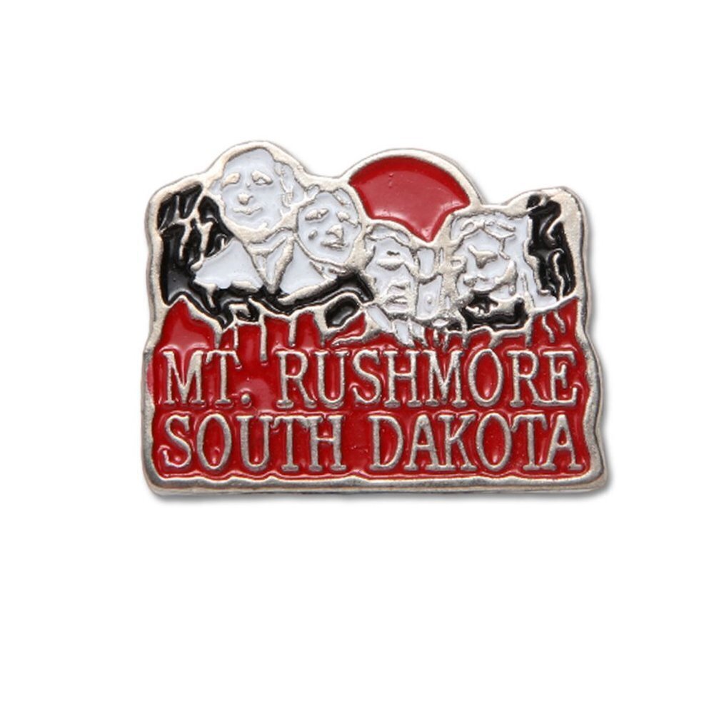 Vintage Mount Rushmore Enamel Lapel Pin USA South Dakota Presidents Silver Tone